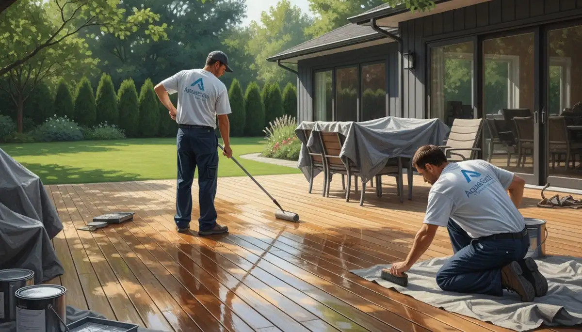 Deck sealing service in Lakeland, FL protecting wood from rain, humidity, and sun