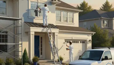 Lakeland, FL painters applying exterior house paint for durable Florida weather protection