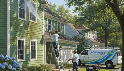 Vinyl siding pressure cleaning in Lakeland, FL for algae, mildew, and curb appeal improvement