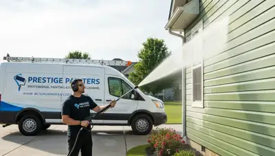 Vinyl siding pressure cleaning in Lakeland, FL removes algae and mildew for a cleaner exterior