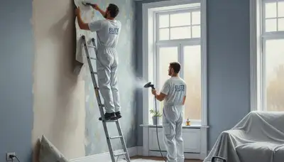 Lakeland, FL painters removing wallpaper and preparing walls for a smooth finish